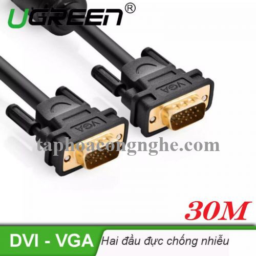 Ugreen 11636 30M màu Đen Cáp tín hiệu 2 đầu VGA VG101 30011636